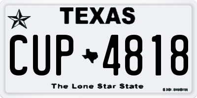 TX license plate CUP4818
