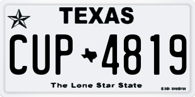 TX license plate CUP4819