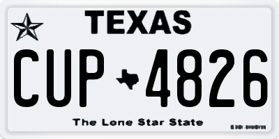 TX license plate CUP4826