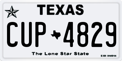 TX license plate CUP4829