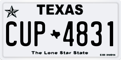 TX license plate CUP4831