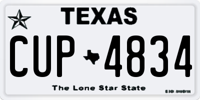 TX license plate CUP4834