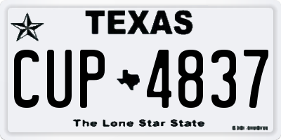 TX license plate CUP4837