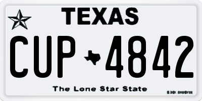 TX license plate CUP4842