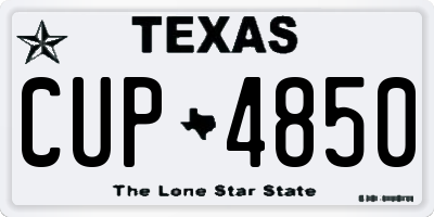 TX license plate CUP4850