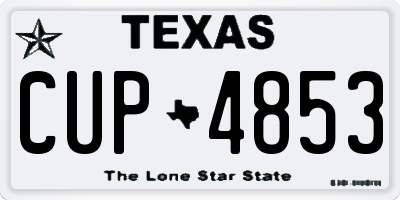 TX license plate CUP4853