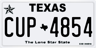 TX license plate CUP4854