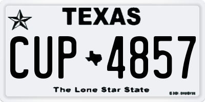 TX license plate CUP4857