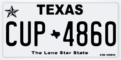 TX license plate CUP4860