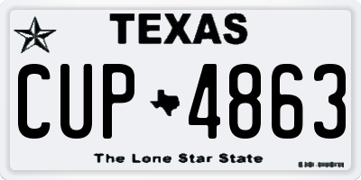TX license plate CUP4863