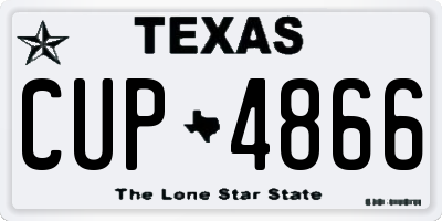 TX license plate CUP4866