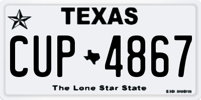 TX license plate CUP4867
