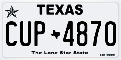 TX license plate CUP4870