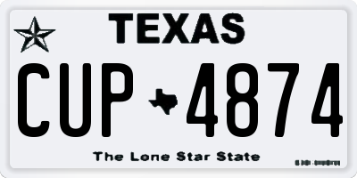 TX license plate CUP4874