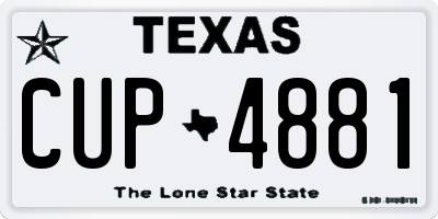 TX license plate CUP4881