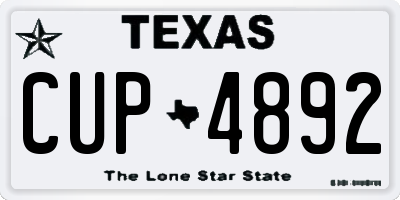 TX license plate CUP4892