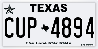 TX license plate CUP4894