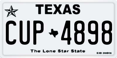TX license plate CUP4898
