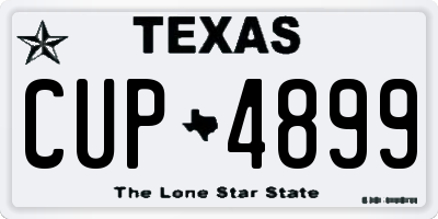 TX license plate CUP4899