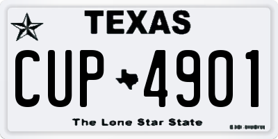 TX license plate CUP4901