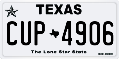 TX license plate CUP4906