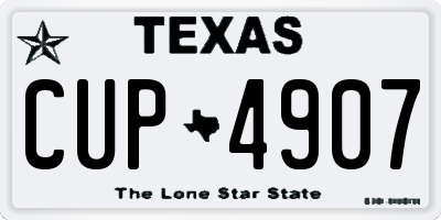 TX license plate CUP4907