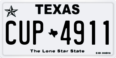 TX license plate CUP4911