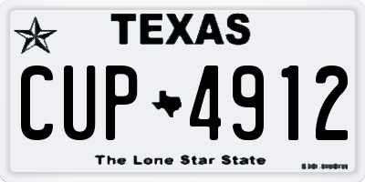 TX license plate CUP4912