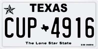 TX license plate CUP4916
