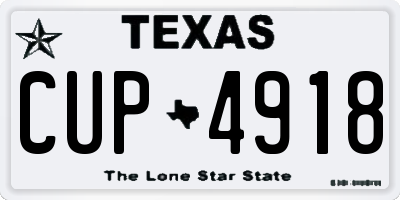 TX license plate CUP4918