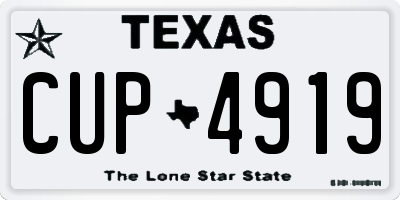 TX license plate CUP4919