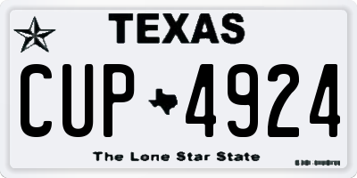 TX license plate CUP4924