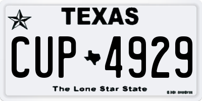 TX license plate CUP4929