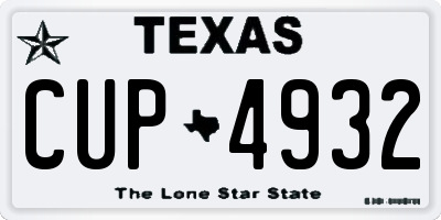 TX license plate CUP4932