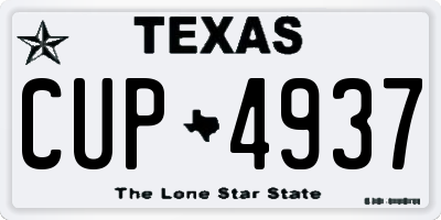 TX license plate CUP4937