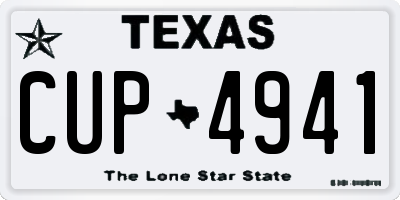 TX license plate CUP4941