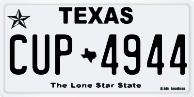 TX license plate CUP4944