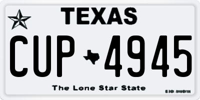 TX license plate CUP4945