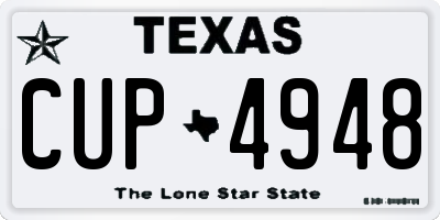 TX license plate CUP4948