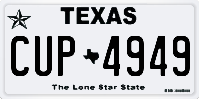 TX license plate CUP4949