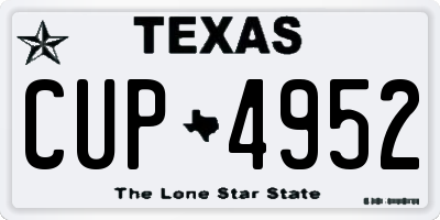 TX license plate CUP4952