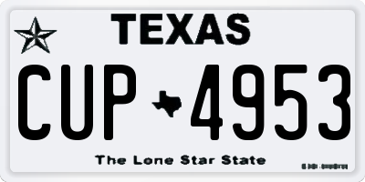 TX license plate CUP4953