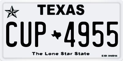 TX license plate CUP4955
