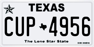 TX license plate CUP4956