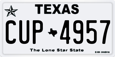 TX license plate CUP4957