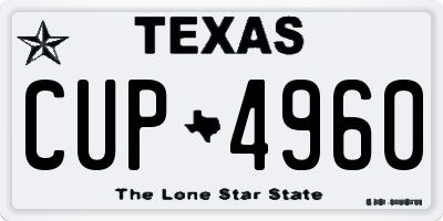 TX license plate CUP4960