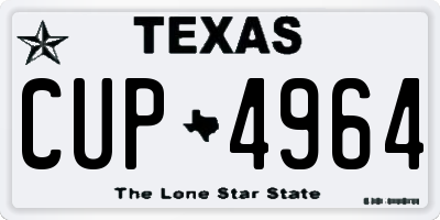 TX license plate CUP4964