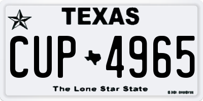 TX license plate CUP4965