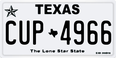 TX license plate CUP4966