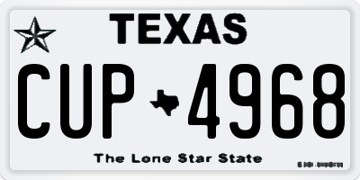TX license plate CUP4968